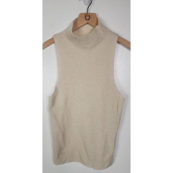 Maeve Tops - Maeve Women's Sz. M 100% Cashmere Sleeveless Turtleneck Ivory Top